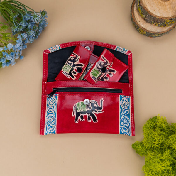 aksesuairai-is-indijos-pinigines-odiniu-piniginiu-komplektas-dramblys-sviesiai-raudona-2